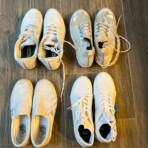3 pairs of cheer shoes and 1 pair of vans